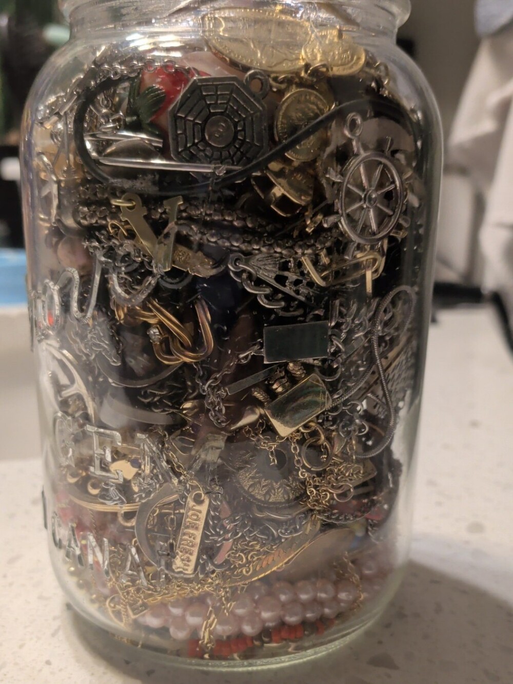 Huge Jar Jewelry Lot Full Of Costume & Wearable,Broken, Repurpose,Arts & Crafts